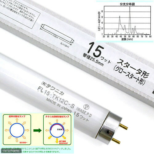 交換球 テクニカ レフクリアーランプ 15W 水槽用照明 ライト 熱帯魚 水草