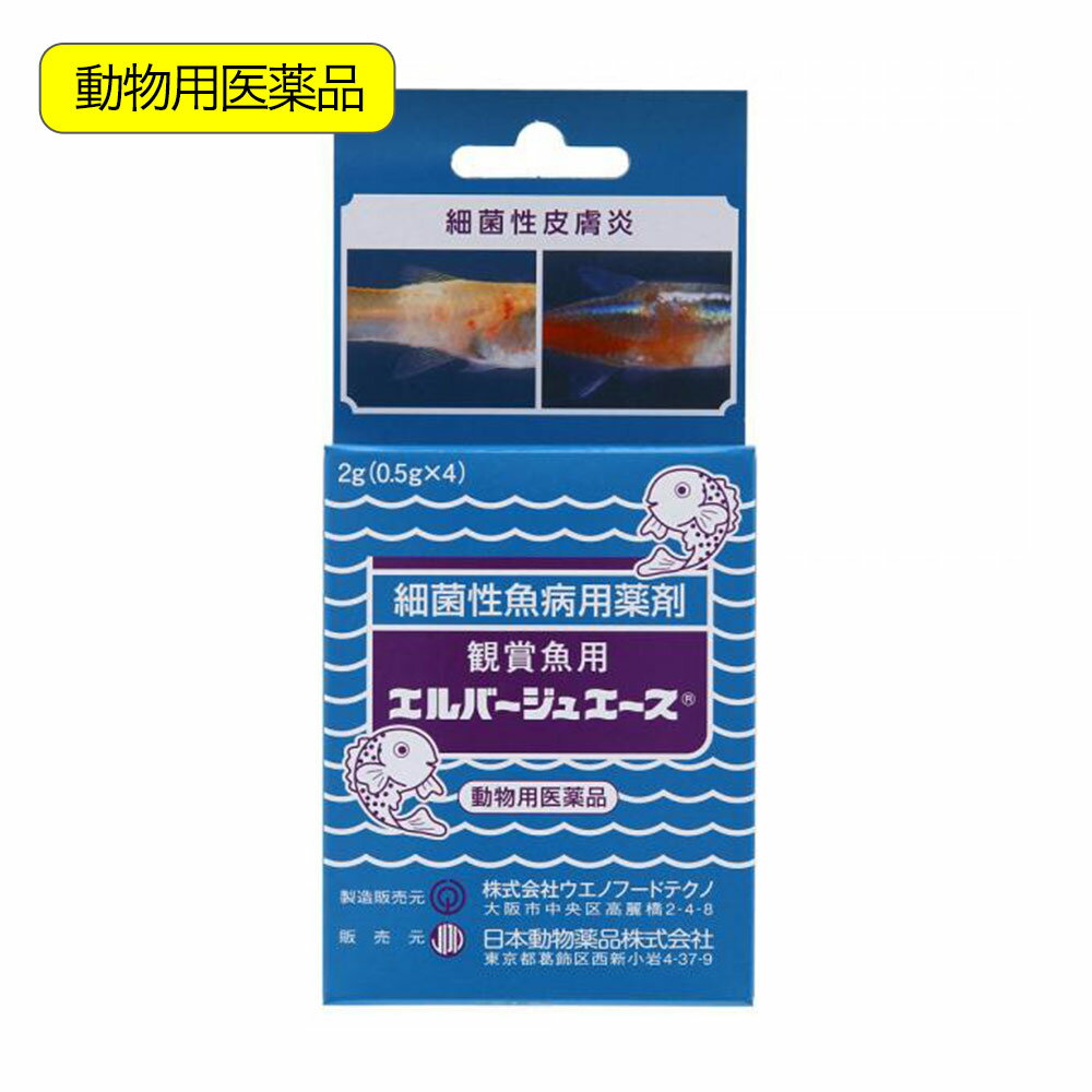 動物用医薬品 観賞魚用魚病薬 ニチドウ エルバージュエース 2g 0．5g 4包 薬効3～5日間 水草不可 エロモナス感染症 カラムナリス病【HLS_DU】 関東当日便