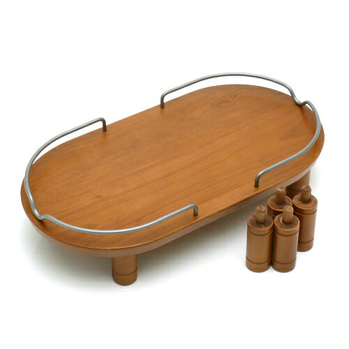 リッチェル ペット用 木製テーブル ダブル ブラウン 犬用猫用食器台 トレー
