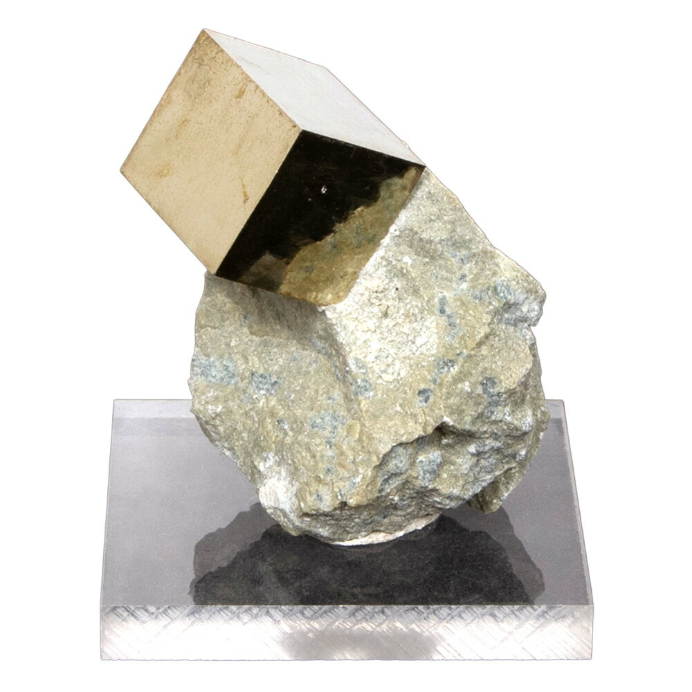 形状お任せ　スペイン産　母岩付き　パイライトキューブ（黄鉄鉱）　1個　関東当日便