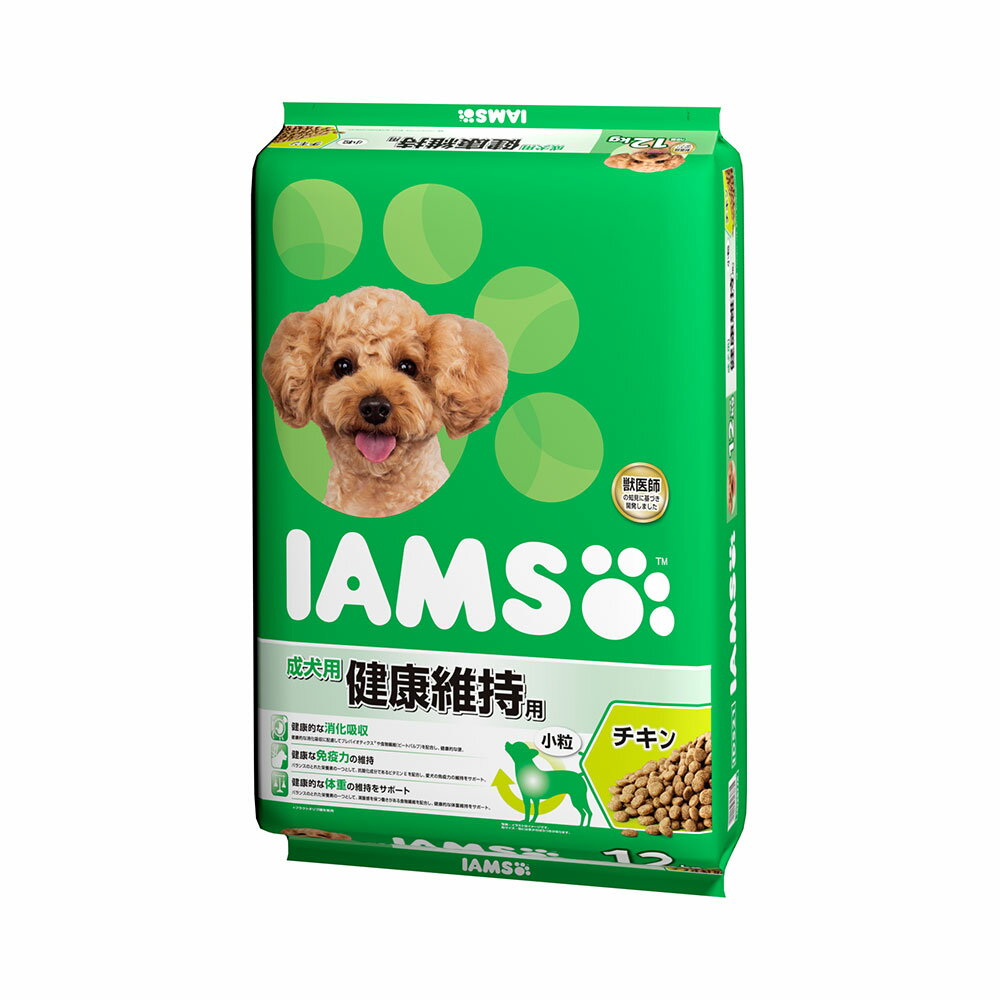 ドッグフード　アイムス　成犬用　健康維持用　チキン　小粒　12kg　正規品　IAMS　お一人様1点限り　関東当日便