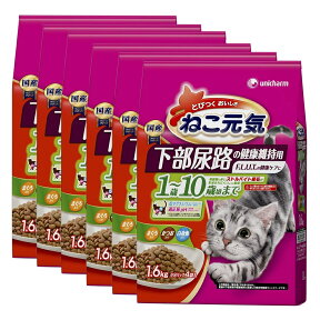 キャットフード　ねこ元気　下部尿路の健康維持用　1～10歳頃まで　1．6Kg（400g×4袋）　6袋入り【HLS_DU】　関東当日便