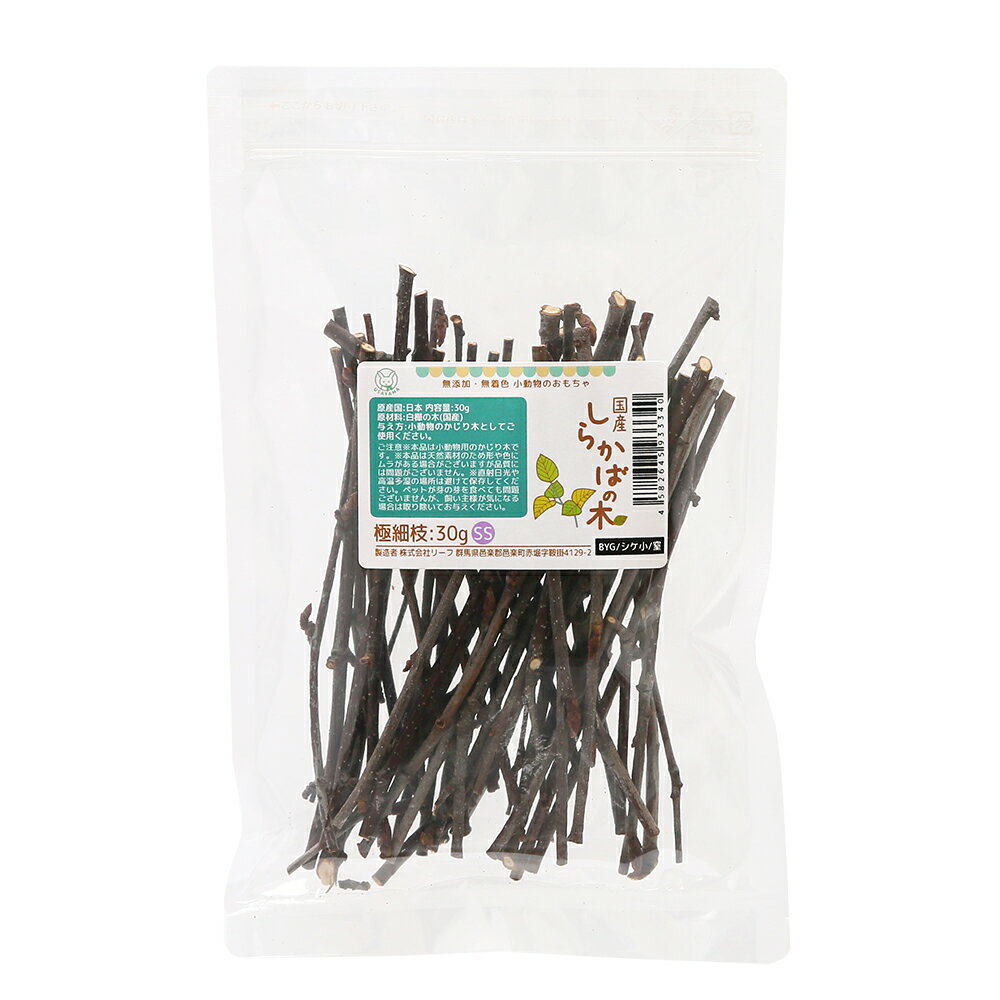 かじり木　国産　しらかばの木　極細枝　30g　小動物　おもちゃ　無添加　無着色　うさぎ　ハムスター　チンチラ　関東当日便 3