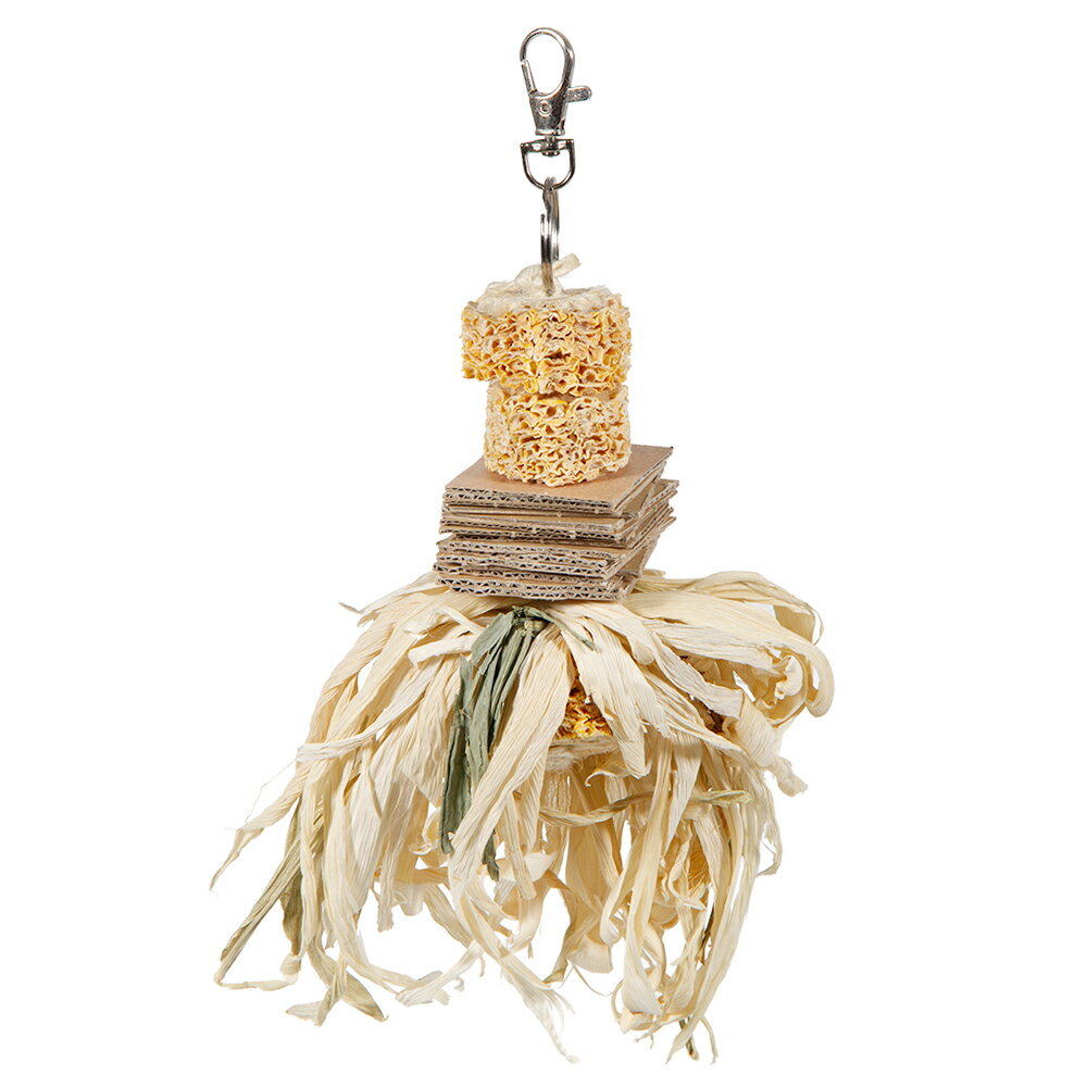 【11/25限定】当選確率2分の1!1等最大100% もじゃもじゃコーン 天然素材鳥用おもちゃ ハンドメイド バードトイ 小型インコ 中型インコ