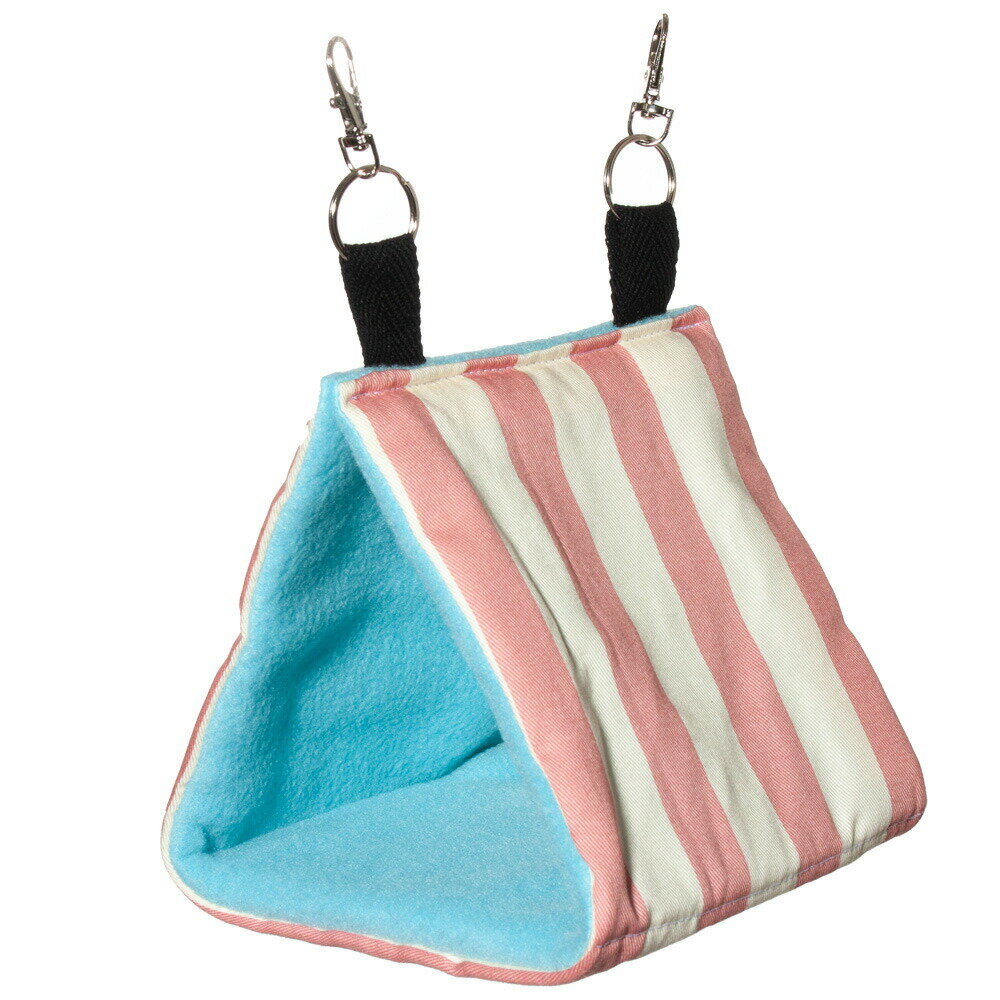 【11/25限定】当選確率2分の1!1等最大100% バードテント 中 ピンクストライプ×ブルー 小型インコ 中型インコ