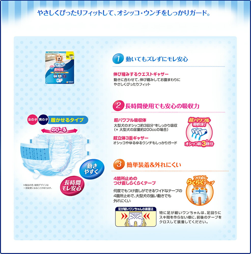 犬　おむつ　ユニ・チャーム　マナーウェア　ペット用　紙オムツ　LLサイズ　大型犬　5枚入　10袋　お一人様1点限り【HLS_DU】　関東当日便 3