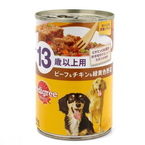 Pedigree - ペディグリー　13歳歳以上用　ビーフ＆チキン＆緑黄色野菜　400g×8缶　ドッグフード　ぺティグリー　超高齢犬用　関東当日便