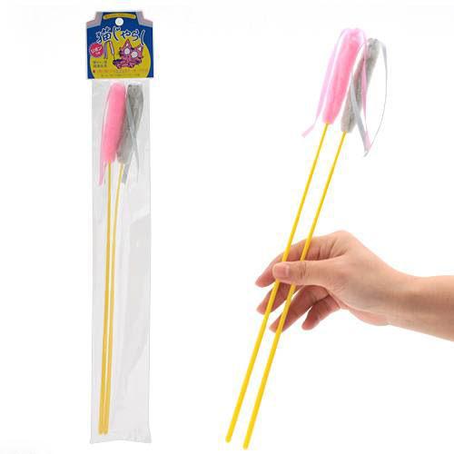 猫じゃらし　元祖！猫じゃらし　リボンつき　2本入り　ピンク・グレー　手作り　猫用おもちゃ　関東当..