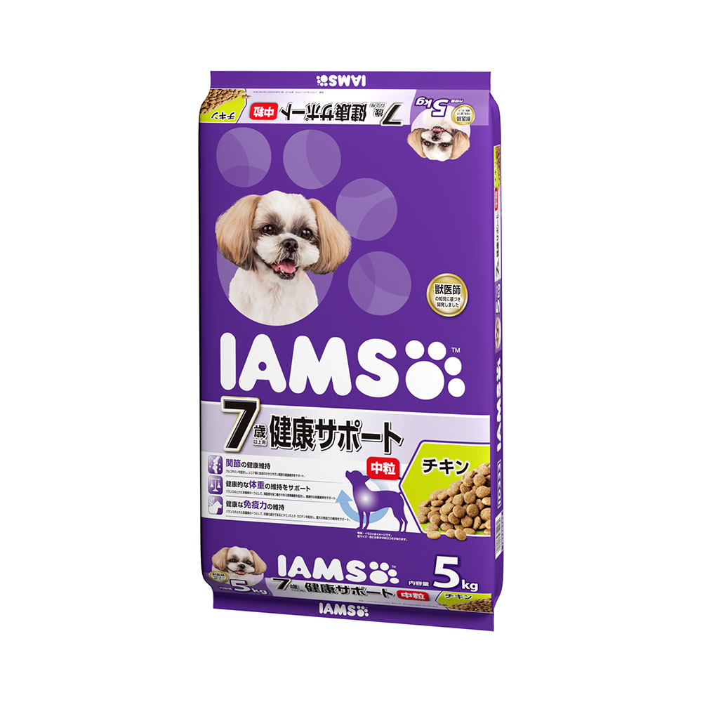 Mature Dog - ドッグフード　アイムス　7歳以上用　健康サポート　チキン　中粒　5kg　正規品　IAMS　高齢犬用　お一人様4点限り　関東当日便