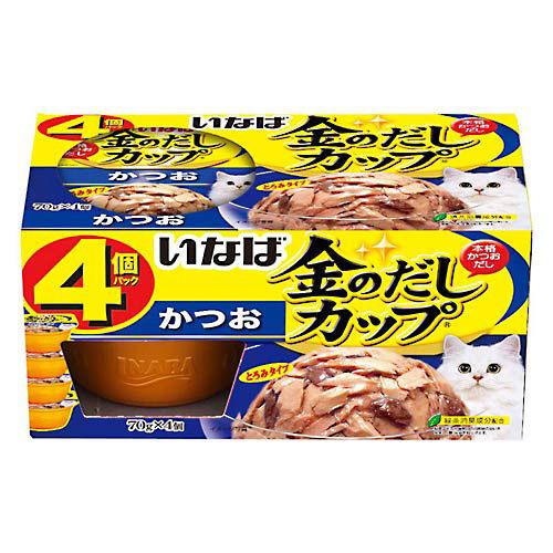 Natural - いなば　金のだし　カップ　4個パック　かつお　70g×4個　キャットフード　関東当日便