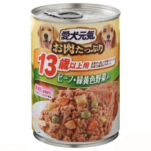 Natural - 愛犬元気　缶　13歳以上用　ビーフ・緑黄色野菜入り　375g×24缶　超高齢犬用　関東当日便