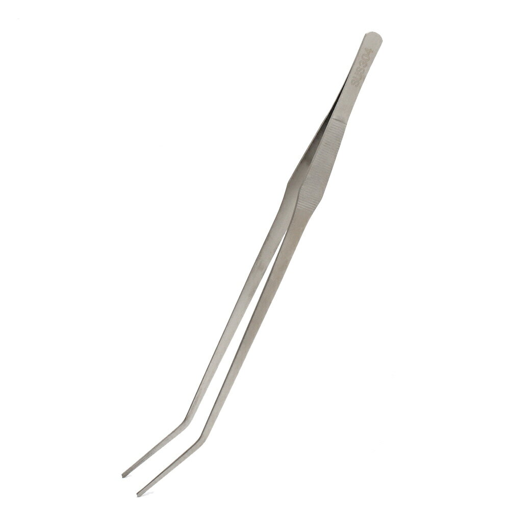 アクロ　ステンレスピンセット　38cm　ロングサイズ　先曲タイプ　関東当日便