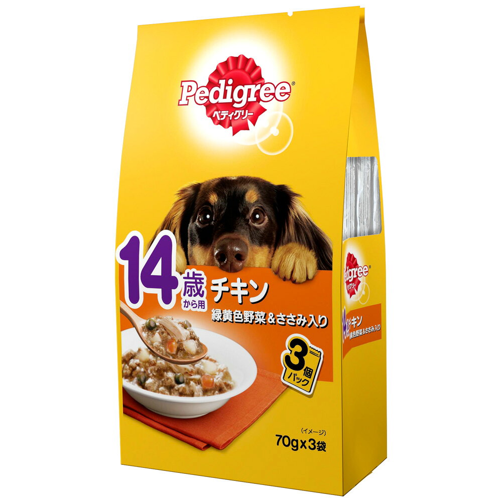 Natural - ペディグリー　14歳から用　チキン＆緑黄色野菜　ささみ入り　70g×3袋　ドッグフード　関東当日便
