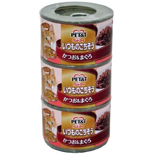 Natural - ペットアイ　いつものごちそう　かつお＆まぐろ　160g×3缶　18個　キャットフード　関東当日便
