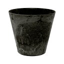鉢 amabro アートストーン ラウンド ブラック 22cm 植木鉢 おしゃれ 関東当日便