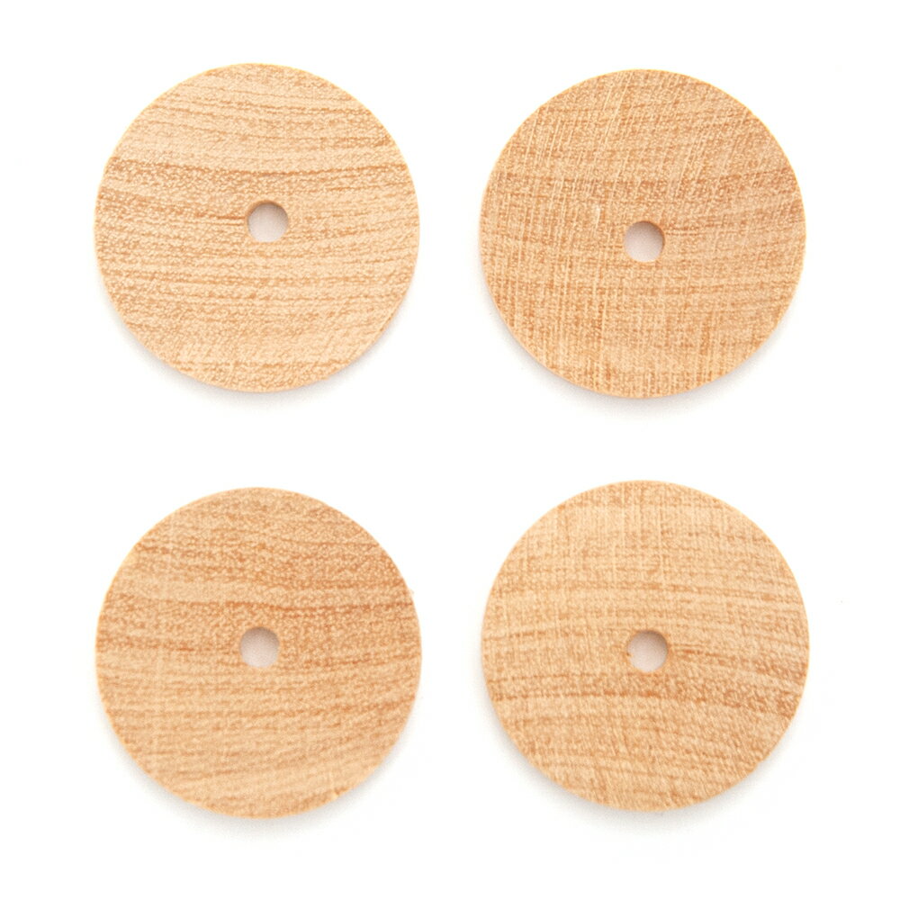 広葉樹製丸ワッシャー　4枚入り　直径4cm×0．5cm（中心穴直径5mm）　固定式かじり木用　関東当日便 2