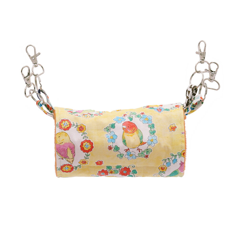 仲良しインコ柄の包み布団　【M】　2WAY　ハンモック　ハンドメイド　関東当日便