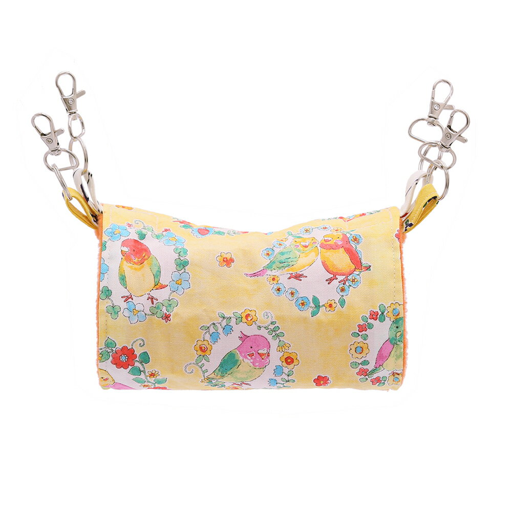 仲良しインコ柄の包み布団　【L】　2WAY　ハンモック　ハンドメイド　関東当日便