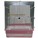 鳥かご HOEI 35角G ピンク (37×41.5×44cm) セキセイ 小型インコ フィンチ 銀メッキ 本体アミ2つ分け 関東当日便