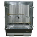 鳥かご HOEI 35角G ブラウン (37×41.5×44cm) セキセイ 小型インコ フィンチ 銀メッキ 本体アミ2つ分け 関東当日便