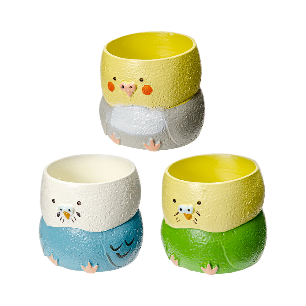 ~3 - 鉢　リトルレジンポット　インコ　1号ポット用　色おまかせ　鉢カバー　関東当日便