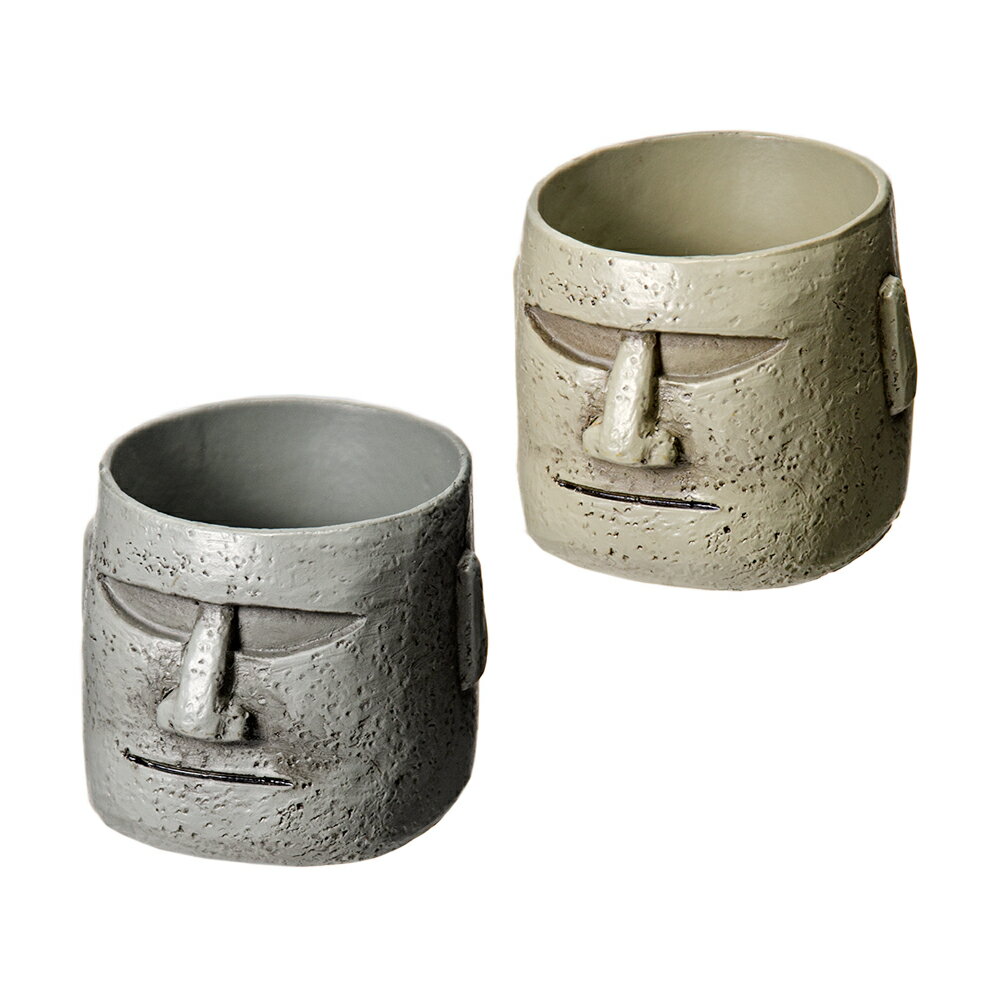 鉢　リトルレジンポット　モアイ　1号ポット用　色おまかせ　鉢カバー　関東当日便のサムネイル