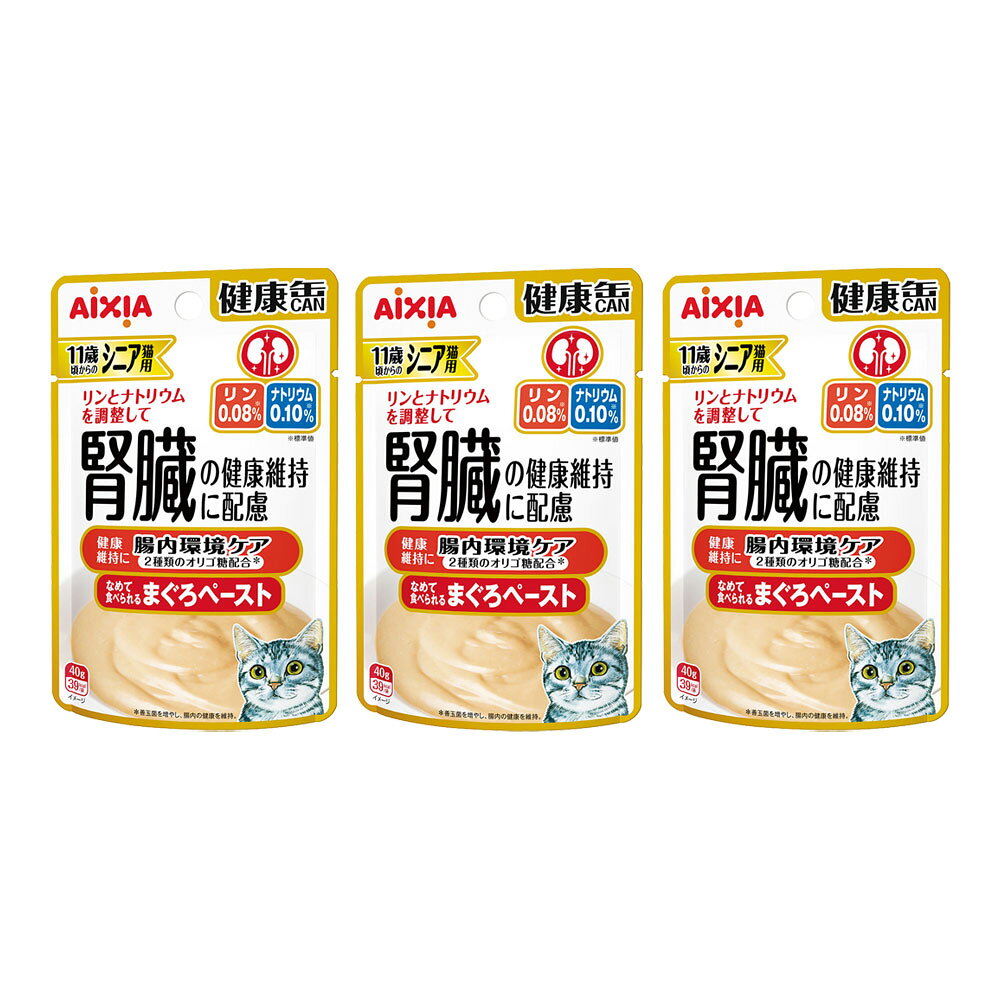 アイシア　シニア猫用　健康缶パウチ　腸内環境ケア　40g×3　関東当日便 chanet3980-10041996 charm 3980 楽天市場店 パッケージ画像