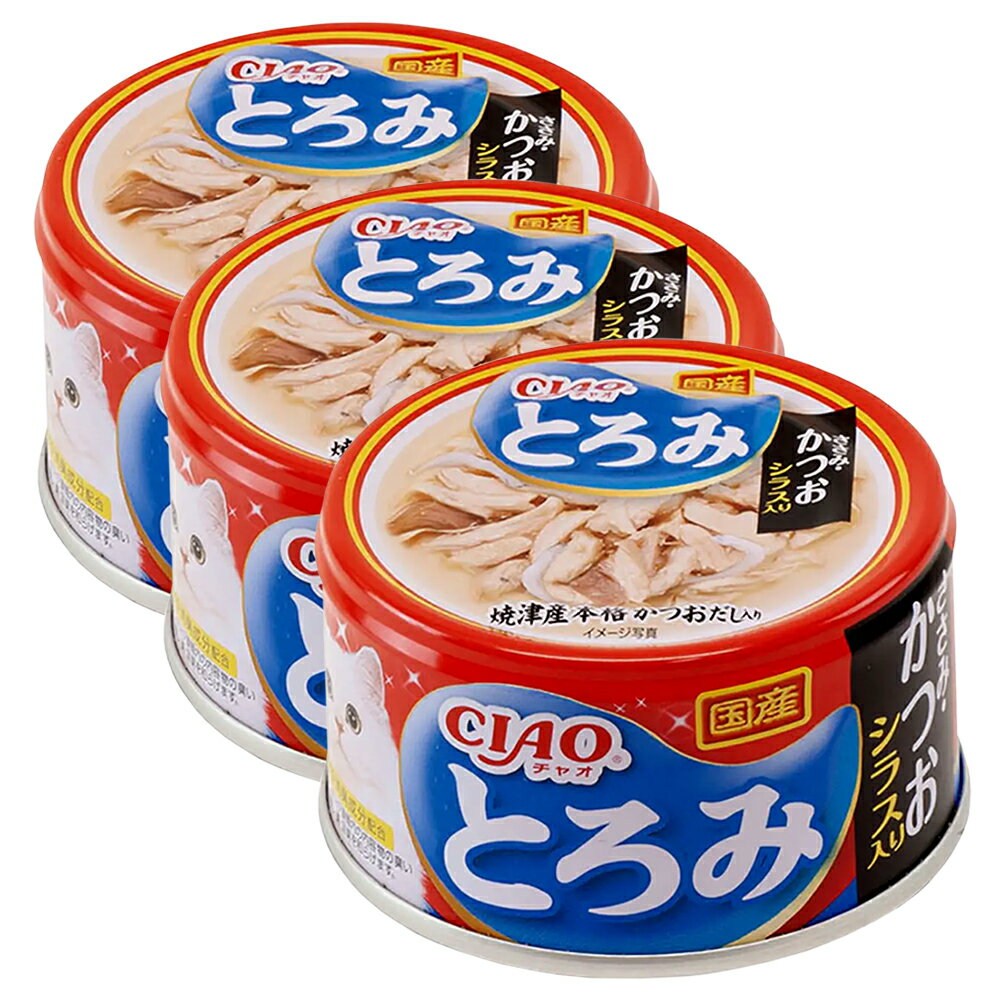 Ciao - いなば　CIAO　チャオ　とろみ　ささみ・かつお　シラス入り　80g×3缶　キャットフード　CIAO　チャオ　関東当日便