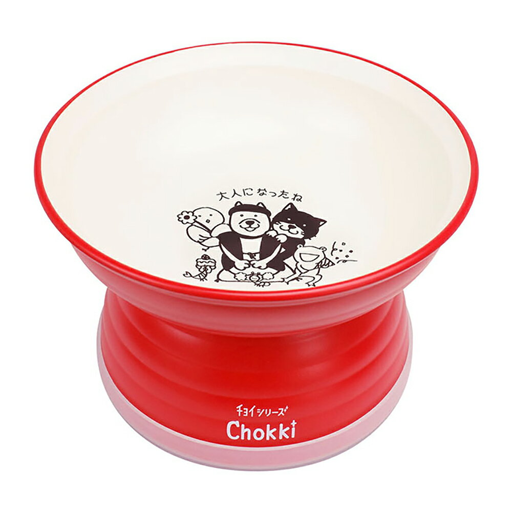 Tableware - わんわん　チョイあげの食器　Chokki　犬用　祝レッド　関東当日便