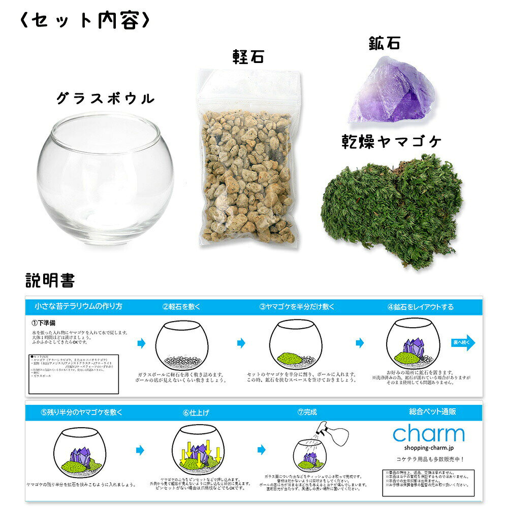 charm 3980 楽天市場店の種類おまかせ　本物で作る　小さな鉱石テラリウム　カプセルトイ｜アングル2