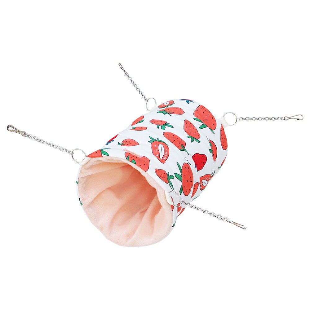 レインボー　トンネルハンモック　いちご　ホワイト　チンチラ　トンネル　隠れ家　ハウス　関東当日便