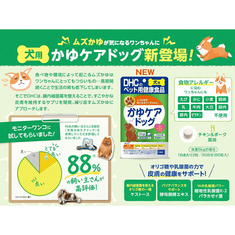 犬　サプリ　DHC　犬用　国産　かゆケアドッグ　60粒　関東当日便 chanet3980-10037840 charm 3980 楽天市場店 サンプル画像2