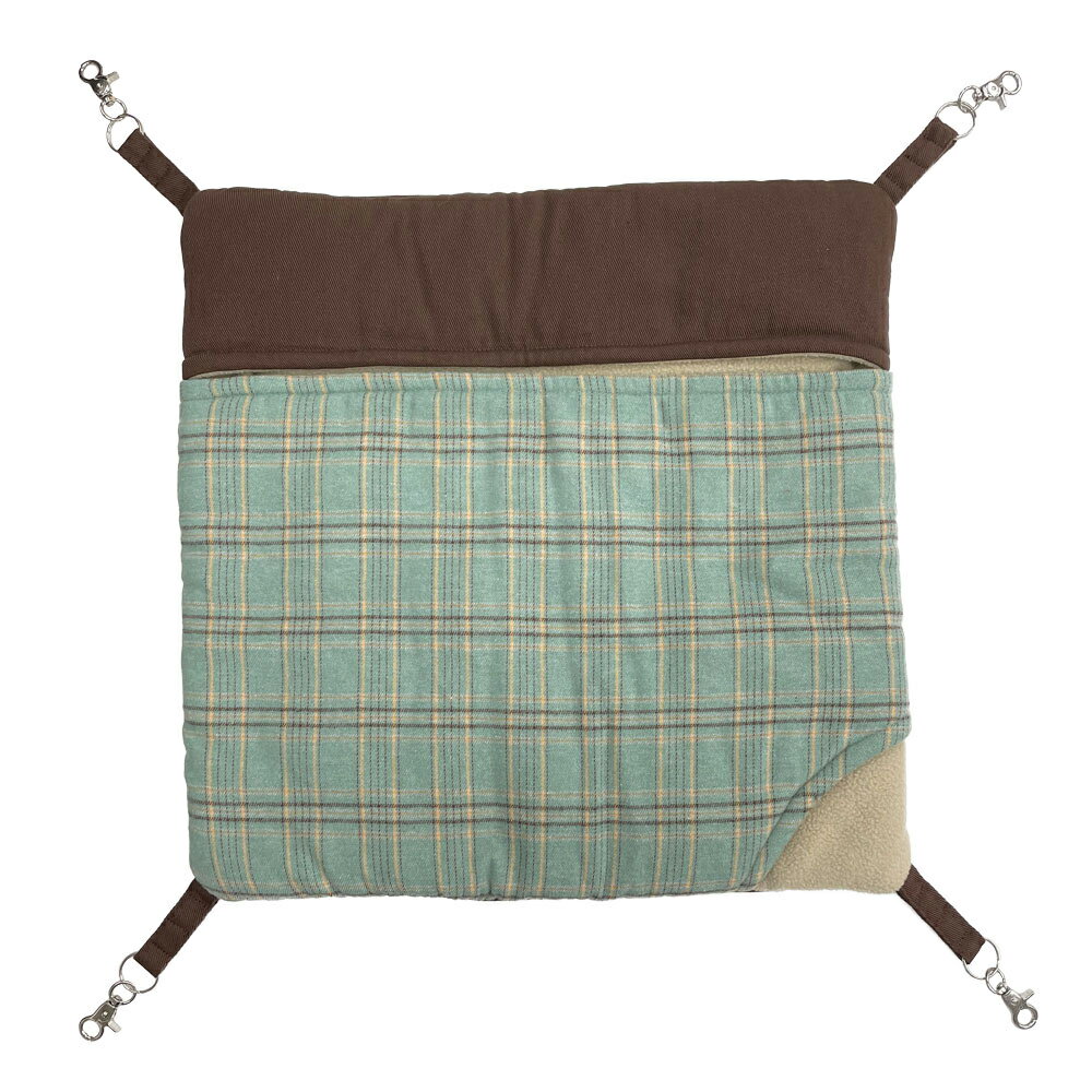 L・I・P　チェックの中綿ハンモック　ミントグリーン　フェレット　関東当日便