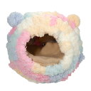 fuu 鳥・小動物の固定できる まーるいふわもこハウス 耳つき パステル デグー モモンガ 隠れ家 お家 関東当日便