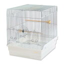 鳥かご HOEI 35角G ホワイト (37×41.5×44cm) セキセイ 小型インコ フィンチ 銀メッキ 本体アミ4面一体 関東当日便