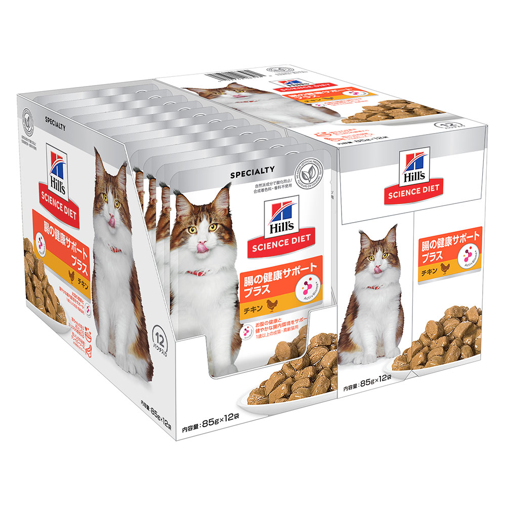 Science Diet - キャットフード　ヒルズ　サイエンスダイエット　パウチ　猫用　腸の健康サポートプラス　チキン　85g×24袋　関東当日便