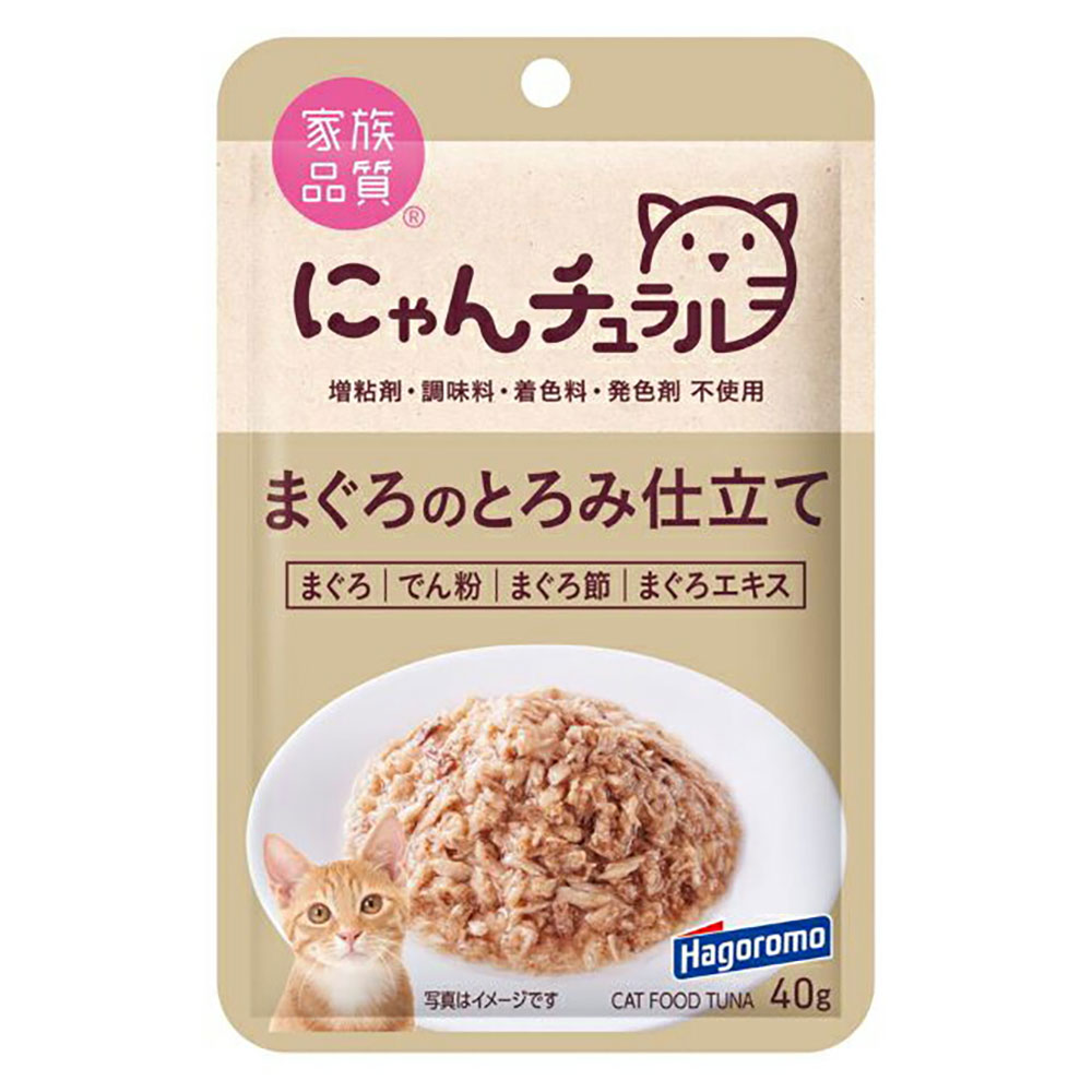 乐天商城 - にゃんチュラル　パウチ　まぐろのとろみ仕立て　40g×6　はごろも　家族品質　関東当日便