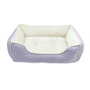 アウトレット品 犬 猫 ベッド パステルチェック スクエアベッド M ラベンダー 訳あり 関東当日便