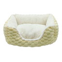 アウトレット品 犬 猫 ベッド ドットボア スクエアベッド M イエロー 訳あり 関東当日便