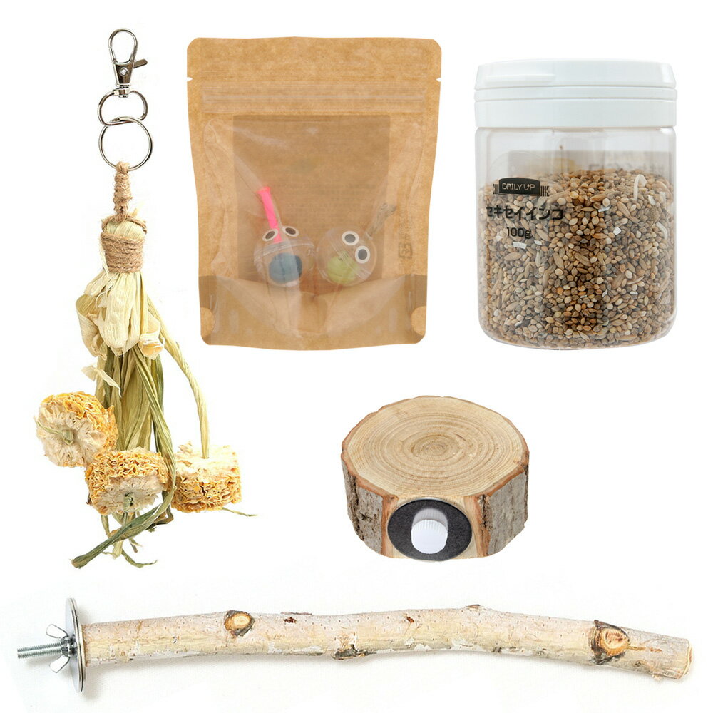 リーフ 小型インコ用 おすすめ5点セット おもちゃ とまり木 フード 関東当日便