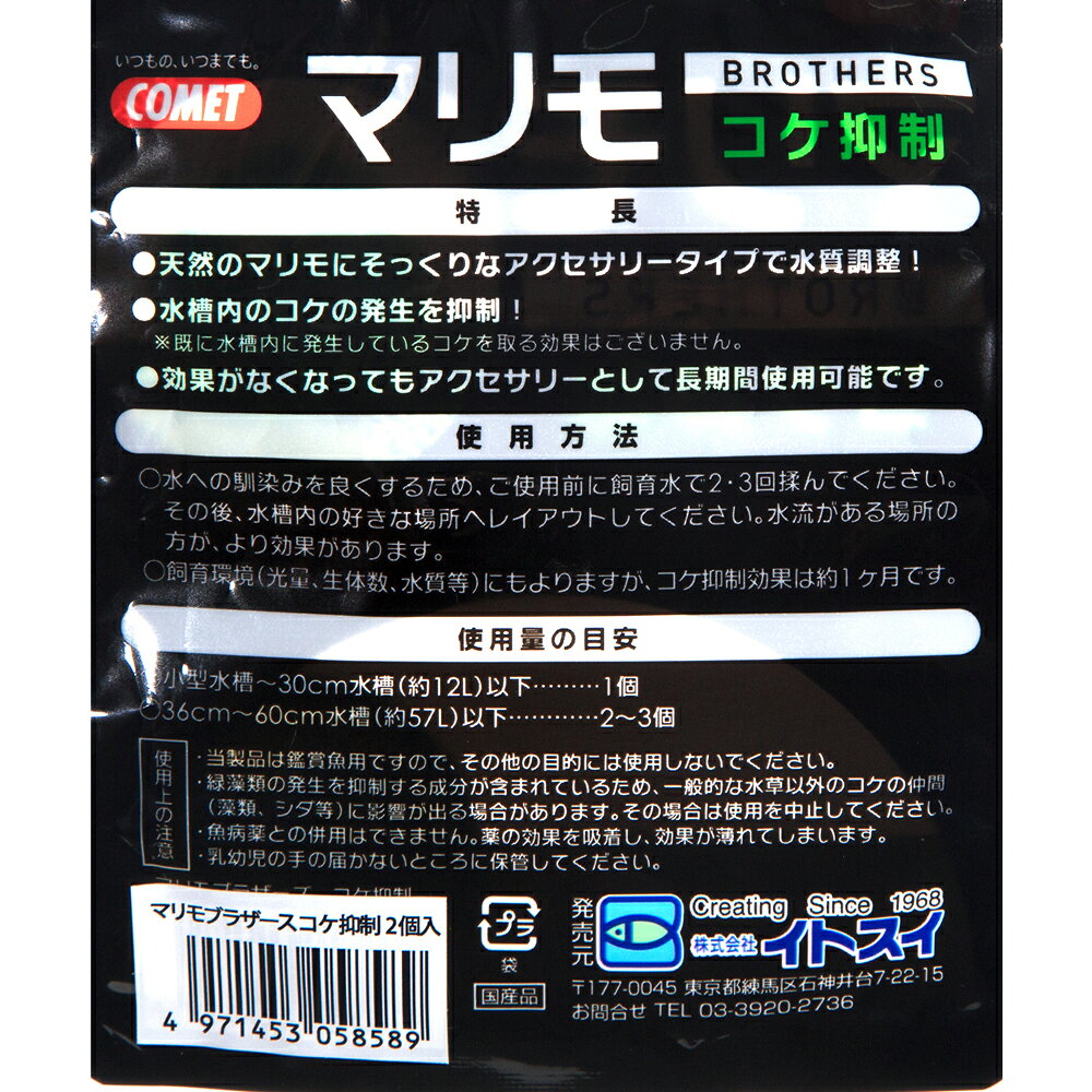 コメット　マリモブラザーズ　コケ抑制マリモ　2個入　関東当日便