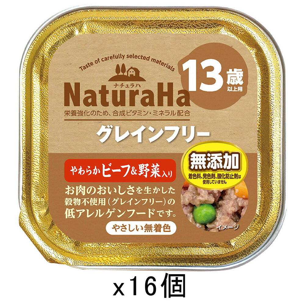 Natural - サンライズ　ナチュラハ　グレインフリー　やわらかビーフ＆野菜入り　13歳以上　100g×16　関東当日便