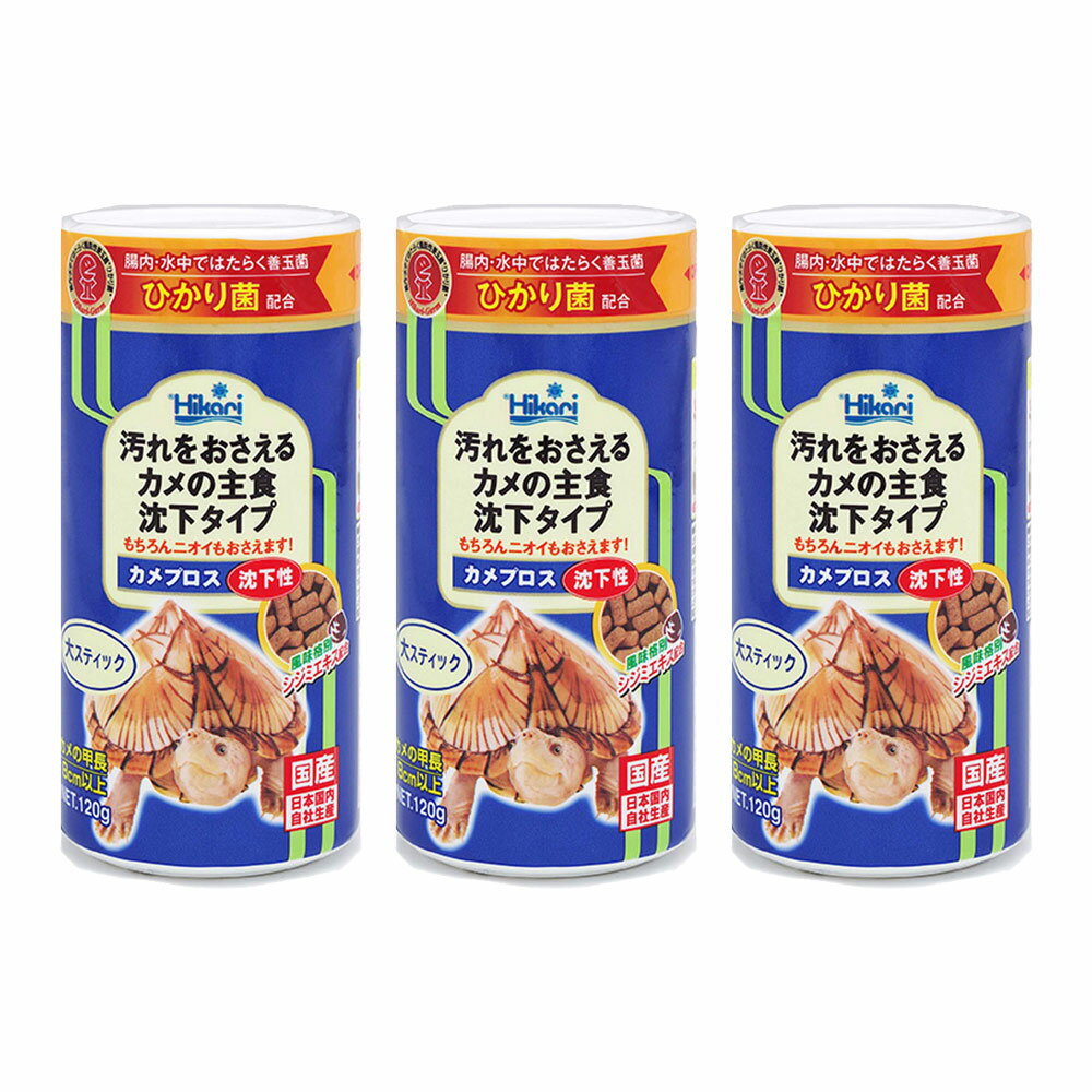 キョーリン　カメプロス　沈下性　大スティック　120g×3袋　餌　水棲カメ用　ニオイ・汚れ防止　お一人様24点限り　関東当日便