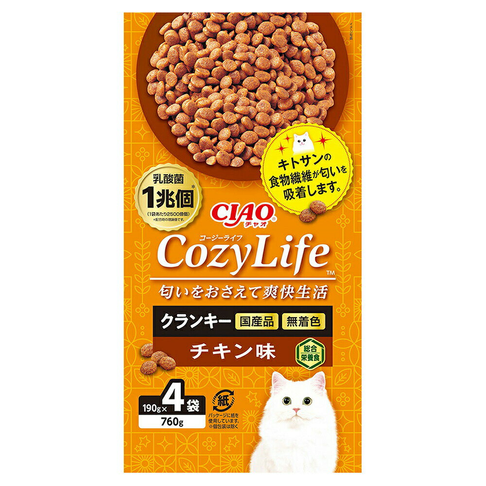 乐天商城 - キャットフード　いなば　CIAO　Cozy　Life　クランキー　チキン味　190g×4袋×8　関東当日便