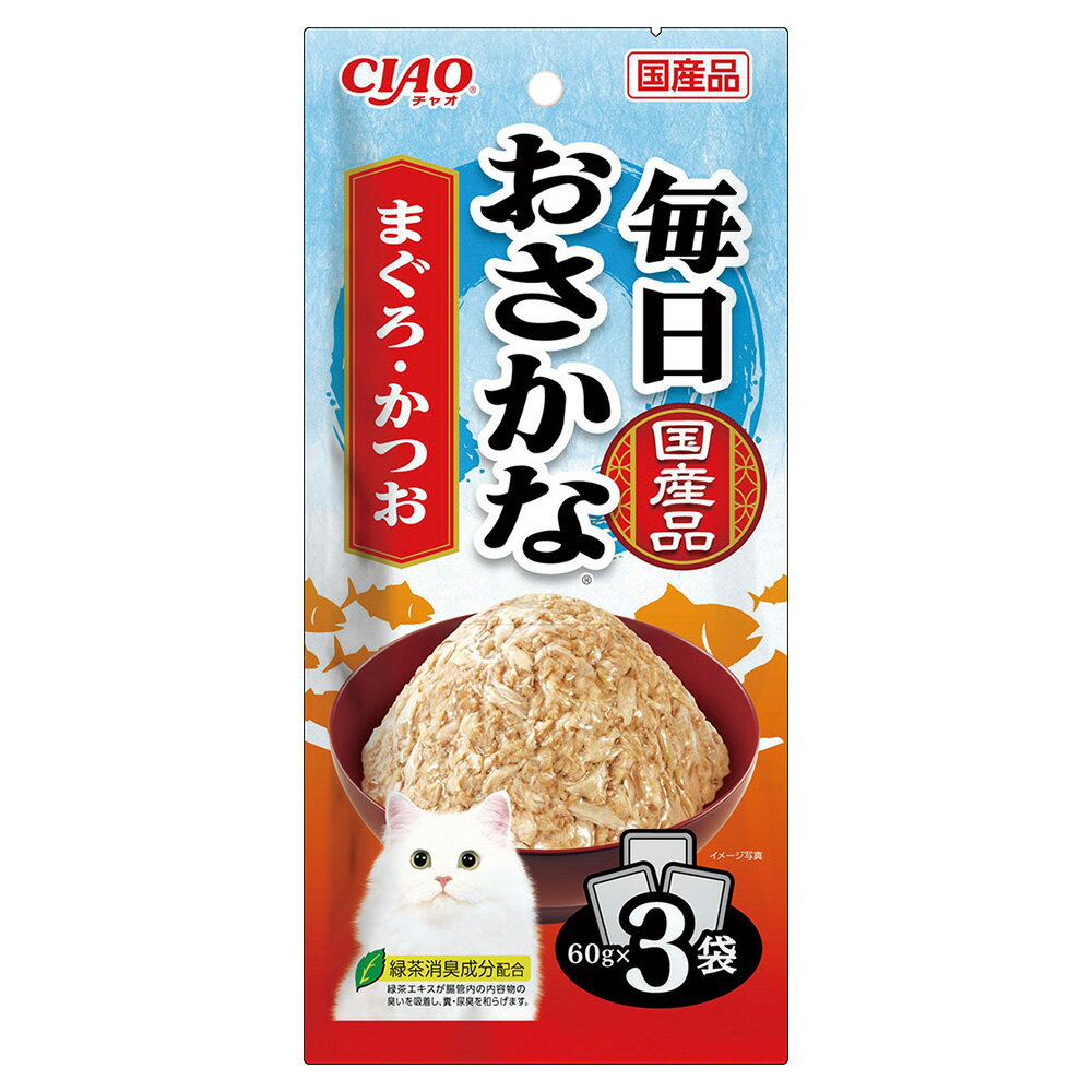乐天商城 - いなば　CIAO　チャオ　毎日おさかな　まぐろ・かつお　60g×3袋　関東当日便