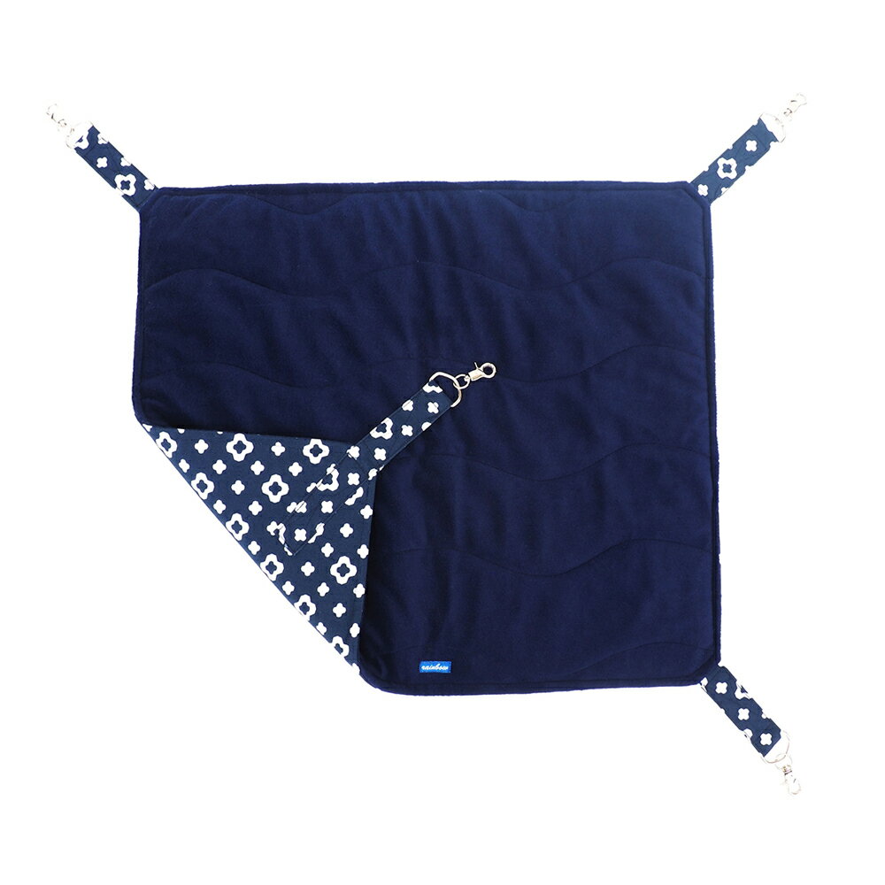 メーカー：Rainbow一度寝たら降りてこない！レインボー　ワイドな猫のハンモック　リバーシブル　ネイビー　58×48cm対象猫特長●猫用のハンモックです。 ●ワイドなサイズだからゆったり眠れます。 ●使いやすいスタンダードなハンモックとリ...