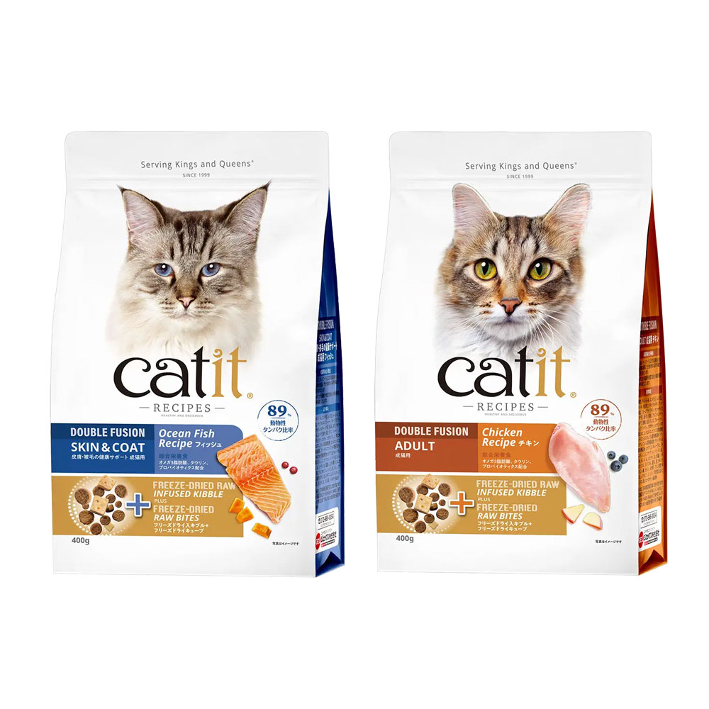 キャットフード GEX Catit（キャットイット） Recipes SKIN＆COAT 400g＆ADULT 400g チキン 成猫 皮膚 被毛 関東当日便