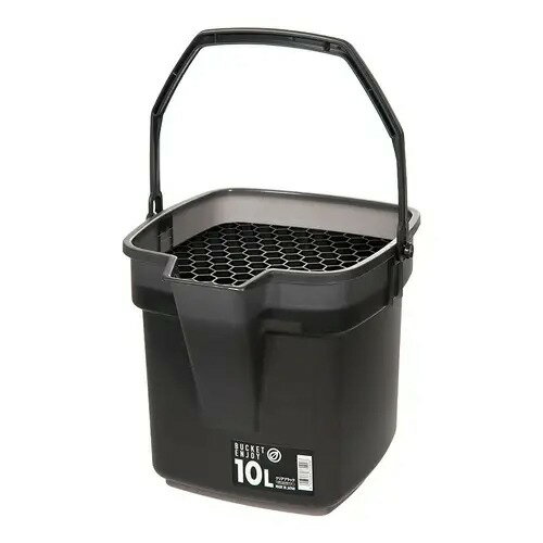 大和プラスチック　バケツ・エンジョイ　10型　クリアブラック＆ドレイニングトレイ　セット　関東当日便