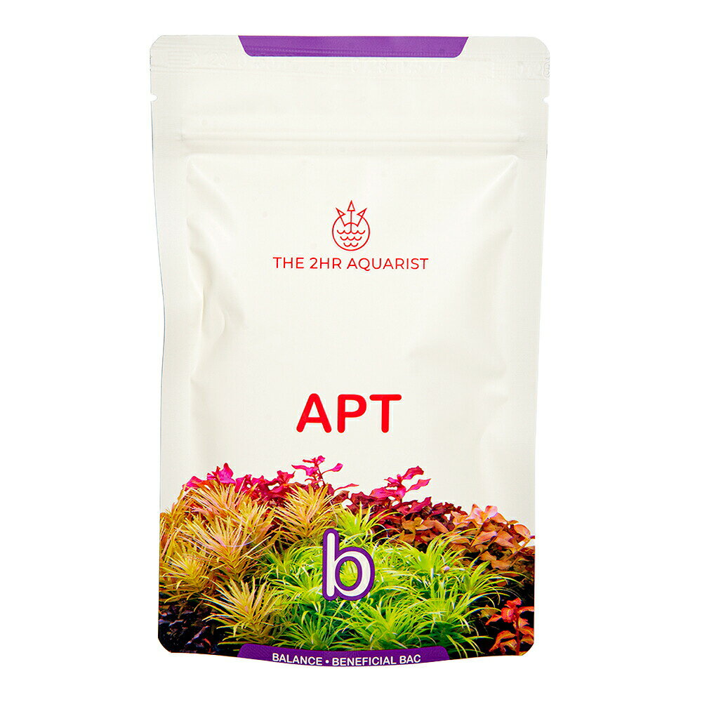 メーカー：THE　2HR品番：APTb-12水槽の水作りを早める高濃度バクテリア剤！THE　2HR　AQUARIST　APT−BALANCE　12セット入り対象淡水用 特長 ●APT−BALANCEは、水槽立ち上げ時の水作りを強力にスピーディーにサポートする粉末状のバクテリア剤です。 ●硝化を促進する有益なバクテリアと有機物を分解する微生物を組み合わせることで、水質の安定を早め、水草・魚・エビが健康に育つ環境づくりを助けます。 ●アンモニア・亜硝酸など有害物質の分解を促進します。 ●低pHの酸性環境でも繁殖・定着できる高耐性バクテリアを配合しているので、水草水槽（ソイル使用）でも、安定した水作りが可能です。 ●冷蔵不要・室温保存可能です。 内容量袋A＋袋B：12セット成分構成【袋A：硝化細菌】 アンモニア　→　亜硝酸　→　硝酸への分解を促進し、水作りを加速します。 ニトロソモナス属、ニトロバクター属、ニトロソコッカス属、ニトロスピラ属 1gあたり200億CFU以上 【袋B：有機物分解菌】 植物の残骸や生体の排泄物を分解し、水質悪化を防ぎます。 シュードモナス、アルスロバクター、枯草菌、アルカリゲネス、放線菌、ポリリン酸蓄積細菌（PAB） 1gあたり200億CFU以上投与量水量約100Lにつき、A1袋＋B1袋を添加してください。 ※推奨量より多く使用しても安全ですが、入れすぎると一時的に水面がぬめったり、水が白く濁ることがあります。 ご注意※本品は観賞魚水槽専用です。目的以外の用途には使用しないでください。※直射日光と湿気を避け、1〜28℃の場所で保管してください。THE　2HR　AQUARIST　APT　Feast　5L　栄養系ソイルTHE　2HR　AQUARIST　APT−ZERO　300ml　水草　栄養素　窒素・リン無しTHE　2HR　AQUARIST　APT−COMPLETE　300ml　オールインワン　水草　栄養素THE　2HR　AQUARIST　APT　FIX　500ml　コケ取り　熱帯魚　水草　エビTHE　2HR　AQUARIST　APT−PURE　300ml　高濃度カルキ抜きTHE　2HR　AQUARIST　APT−PURE　500ml　高濃度カルキ抜き … THE　2HR　AQUARIST　APT−BALANCE　12セット入り　バクテリア　バクテリア剤　立ち上げ　水質調整剤　粉末　粉　水質　アクアリウム　水作り　アンモニア　亜硝酸　微生物　分解　水草　ph　酸性　常温　8881300100940　高濃度　硝化バクテリア　水草水槽　水草　魚　エビ　環境づくり　APTb-12　20260331　y26m04　ngtk■この商品をお買い上げのお客様は、下記商品もお買い上げです。※この商品には付属しません。■THE　2HR　AQUARIST　APT　Feast　5L　栄養系ソイルTHE　2HR　AQUARIST　APT−ZERO　300ml　水草　栄養素　窒素・リン無しTHE　2HR　AQUARIST　APT−COMPLETE　300ml　オールインワン　水草　栄養素THE　2HR　AQUARIST　APT　FIX　500ml　コケ取り　熱帯魚　水草　エビTHE　2HR　AQUARIST　APT−PURE　300ml　高濃度カルキ抜きTHE　2HR　AQUARIST　APT−PURE　500ml　高濃度カルキ抜き