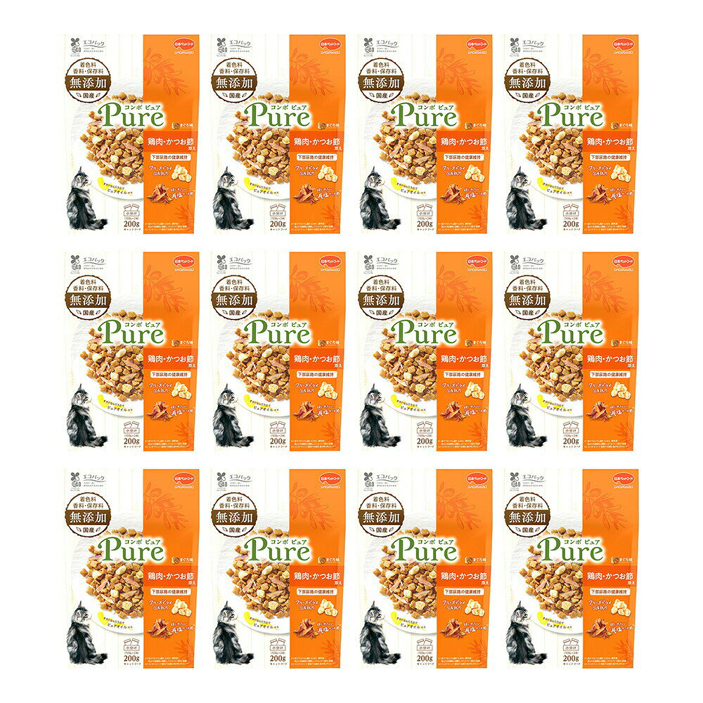 キャットフード　コンボ　ピュア　キャット　まぐろ味・鶏肉・かつお節添え　200g×12　関東当日便